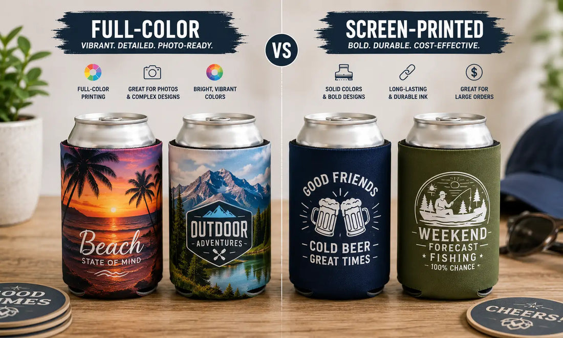 Full-Color vs Screen-Printed Can Coolers: Which Artwork Style Fits Your Order?
