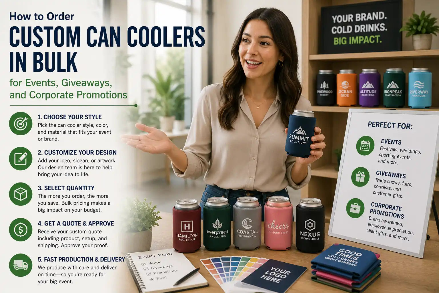 How to Order Custom Can Coolers in Bulk for Events, Giveaways, and Corporate Promotions