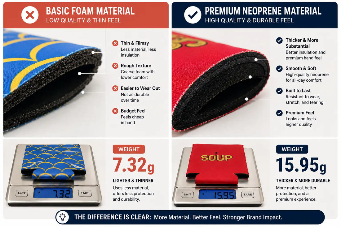 Neoprene vs Foam Koozies: Why 3mm Neoprene Feels More Premium