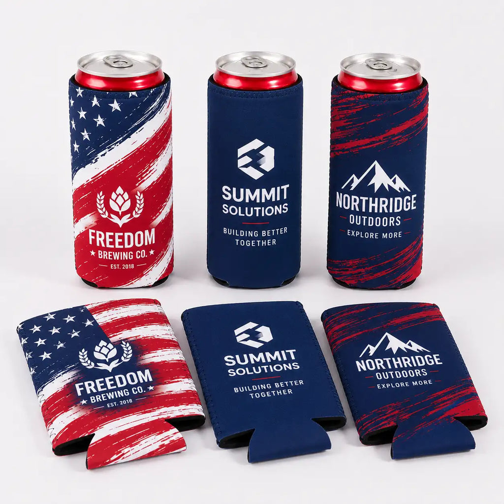 Custom 12oz Slim Can Coolers with Logo — Bulk Order