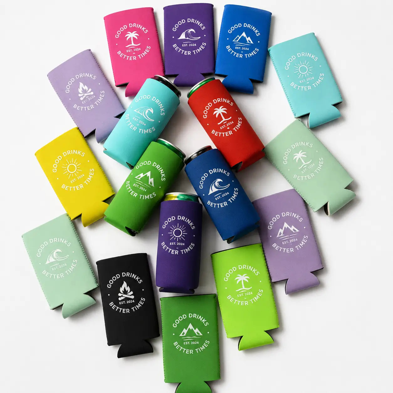 Custom 12oz Slim Can Coolers with Logo — Bulk Order