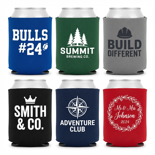 Custom logo 12oz can cooler for corporate events and BBQ