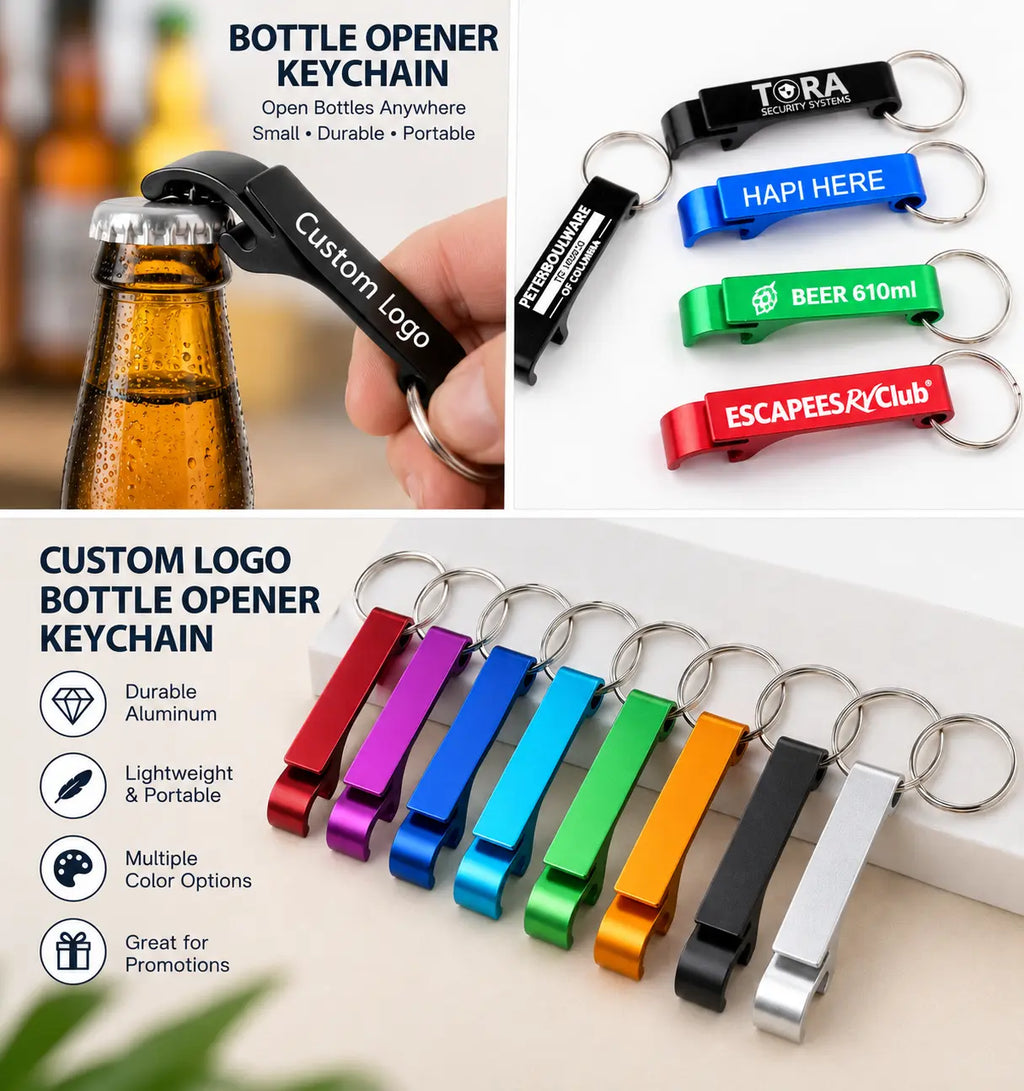Custom Aluminum Bottle Opener Keychain with Logo | Bulk Order