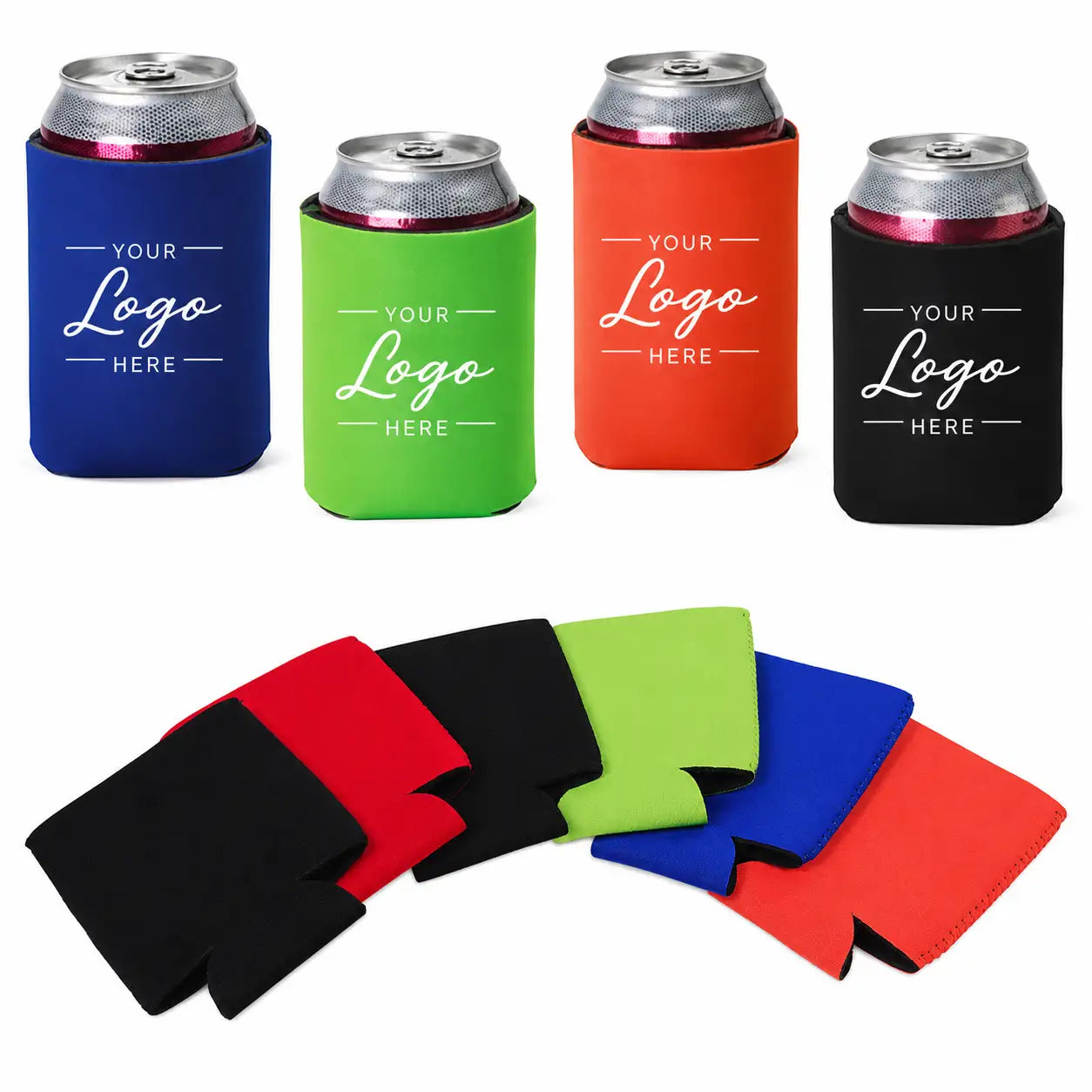 Enfriadores de latas de neopreno de 3 mm con logotipo personalizado — Regalos promocionales al por mayor
